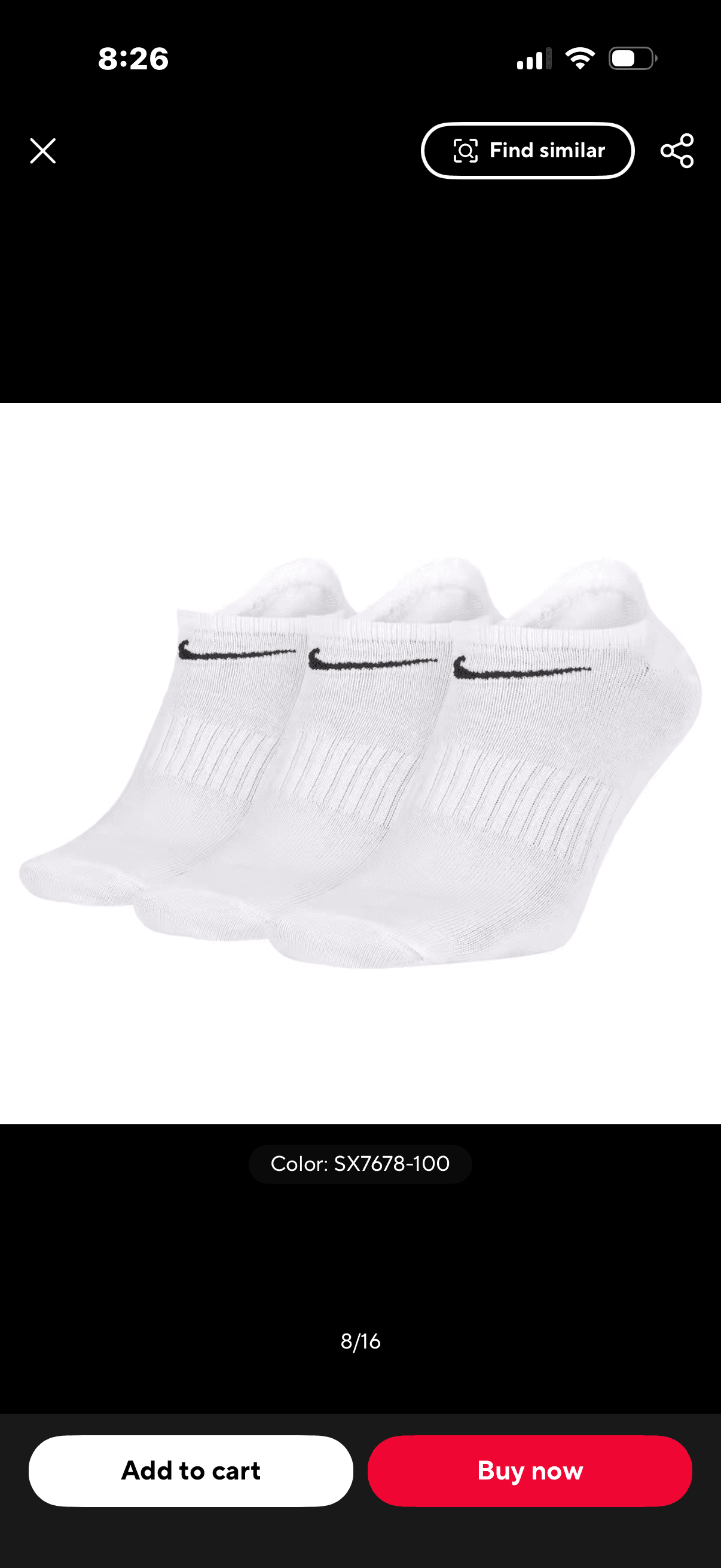 Nike everyday cushioned no show white.
